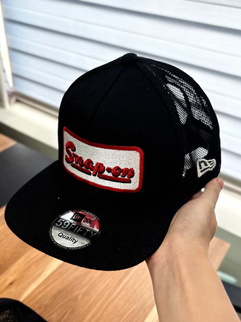 Snap-on Tools Black Mesh Trucker Hat Embroidered Patch Snapback Cap